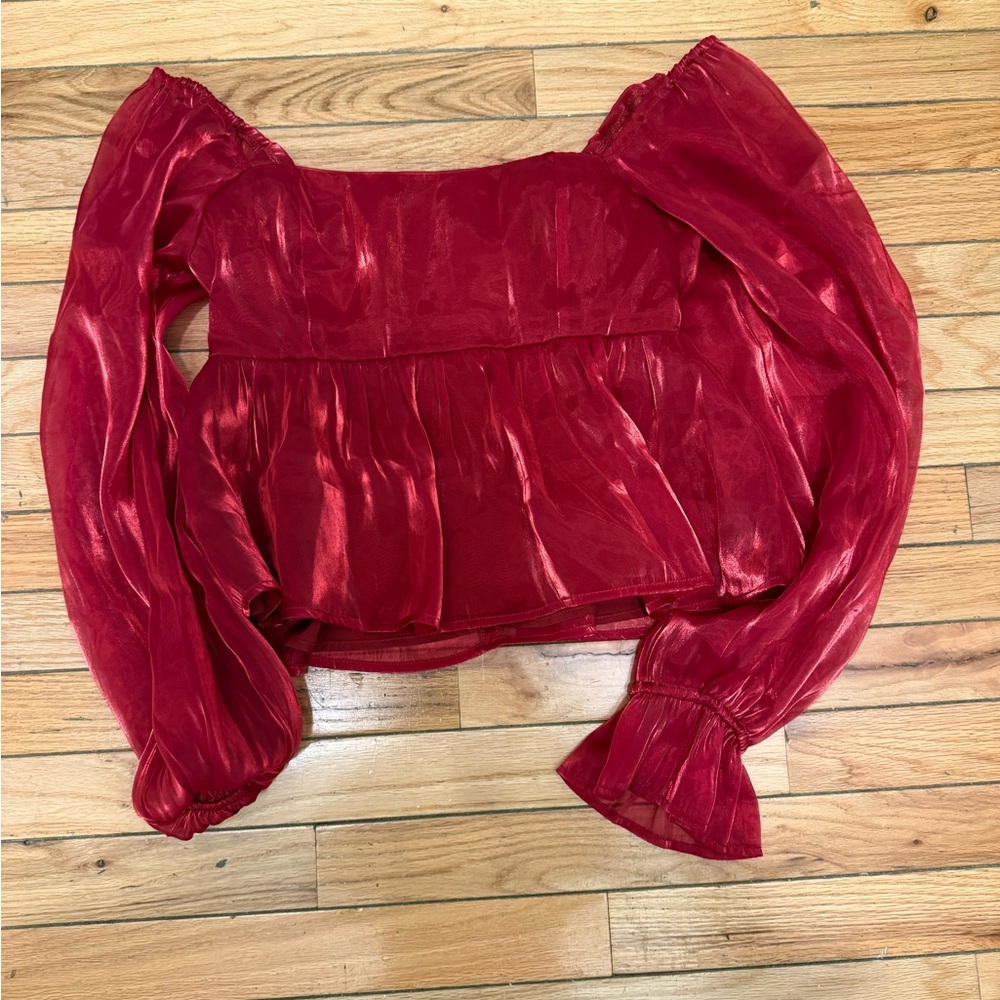Elegant Red Women's Top lulus
